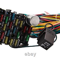 21 Circuit Wiring Harness 17 Fuses Kit for CHEVY FORD Universal Headlights Coil