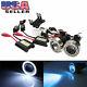 3 Projector Fog Light Lamps With 40-led Halo Angel Eyes Rings + 10000k Hid Combo