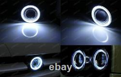 3 Projector Fog Light Lamps with 40-LED Halo Angel Eyes Rings + 10000K HID Combo