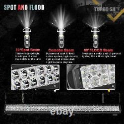 44 LED Light Bar Straight+25'' Lamp+ 2x Pods Kit For Chevy Silverado/GMC Sierra