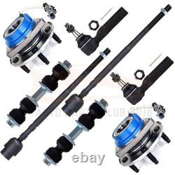 8pc Front Wheel Hub and Bearing Tie Rod End Kit Fits Chevrolet Chevy Buick FWD