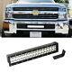 96w Led Light Bar With Lower Bumper Bracket, Wiring For 15-up Silverado 2500 3500