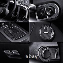 Black Carbon Fiber Interior Kit Cover Trim Fits For Chevrolet Camaro 2010-2015