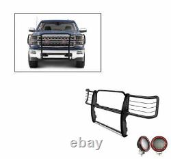 Black Horse Grille Guard Kit Black Fits 15-19 Chevrolet Silverado 2500 HD