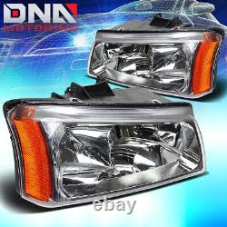 FOR 2003-2007 CHEVY SILVERADO/AVALANCHE SIGNAL HEADLIGHT WithLED KIT+ FAN CHROME