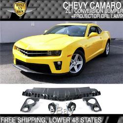 Fit 10-13 Camaro ZL1 Front Conversion Bumper Cover Grille Projector DRL Body Kit