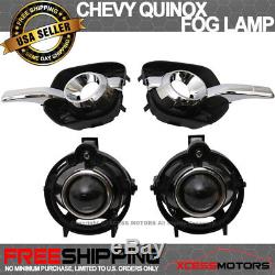 Fit 10-16 Chevy Equinox Front Projector Fog Lamp Light Pair Kit LH RH Clear Lens