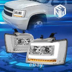 Fit 2007-2013 Avalanche LED DRL Projector Headlights WithLED Kit Slim Style Chrome
