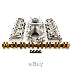 Fit Chevy SBC 15 Degree 230cc 61cc Cylinder Head Top End Engine Combo Kit