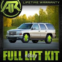 Fits 00-06 Chevy Suburban Tahoe Yukon 4WD Full 3 Front 2 Rr Lift Kit Shock Ext