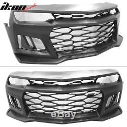 Fits 14-15 Camaro 6th Gen ZL1 Style Front Bumper Cover DRL Turn Signal Fog Light