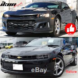 Fits 14-15 Chevy Camaro IKON 6th Gen ZL1 Style Front Bumper Cover + DRL Foglight