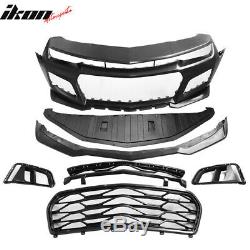 Fits 14-15 Chevy Camaro IKON 6th Gen ZL1 Style Front Bumper Cover + DRL Foglight