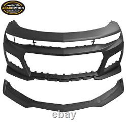 Fits 16-18 Chevy Camaro ZL1 Style Front Bumper Conversion Kit with DRL Fog Light