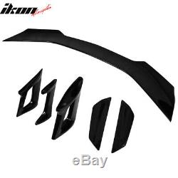 Fits 16-20 Chevy Camaro 2-Door ZL1 1LE Glossy Black Trunk Spoiler Wing ABS