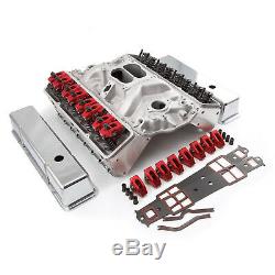 Fits Chevy SBC 350 Angle Plug Hyd FT Cylinder Head Top End Engine Combo Kit