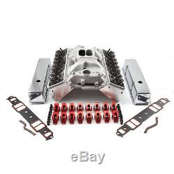Fits Chevy SBC 350 Straight Plug Solid FT Cylinder Head Top End Engine Combo Kit