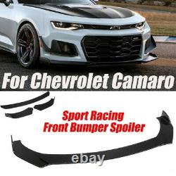 For Chevy Camaro Chevrolet 15-20 Front Bumper Lip Spoiler Splitter Glossy Black