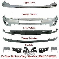 Front Bumper Chrome Kit For 2011-2014 Chevrolet Silverado 2500HD 3500