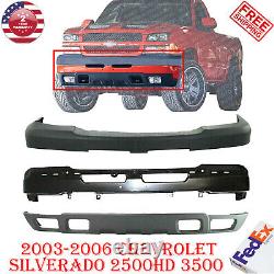 Front Bumper Primed Steel Kit For 2003-2006 Chevrolet Silverado 2500HD 3500