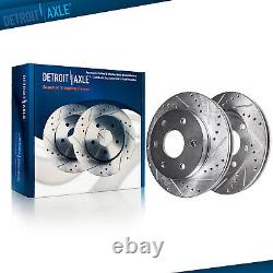 Front Drilled Brake Rotors Ceramic Pads for Chevy Silverado 1500 GMC Sierra 1500