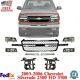 Front Grille + Fillers + Lights & Brackets For 2003-2006 Silverado 2500hd 3500hd