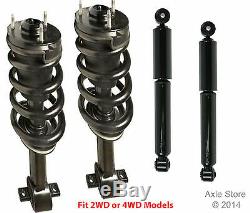Full Set 2 Front Complete Struts With Springs + 2 Rear Shocks Fit Silverado