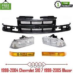 Grille Headlight and Turn Signal Kit For 1998-2004 Chevy S10 / 1998-05 Blazer