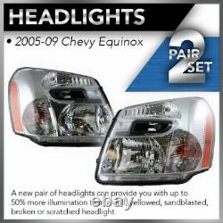 Headlights Headlamps Left & Right Pair Set of 2 Fits 05-09 Chevy Equinox NEW