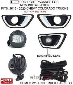 New Bright Led Fog Lights Kit For Fits 2015-2020 Chevy Colorado Truck Harness