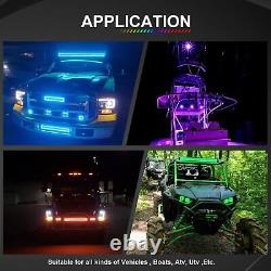 RGB 32 INCH Roof LED Light Bar Driving Offroad Lamp Flood Spot Combo Kit Grille
