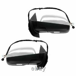 TRQ Mirror Power Folding Heated Memory Puddle Signal Chrome Pair Fits GM Truck