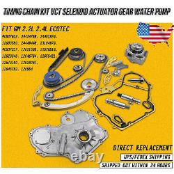 Timing Chain Kit VCT Selenoid Actuator Gear Water Pump Fit GM 2.2L 2.4L Ecotec