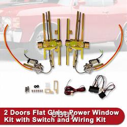 Two Door Electric Power Window Kit with Switches Wiring Fits 1932-Up Ford Chevy