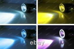 3 Lampes Légères De Brouillard De Projecteur Avec 40-led Halo Angel Eyes Anneaux + 10000k Hid Combo