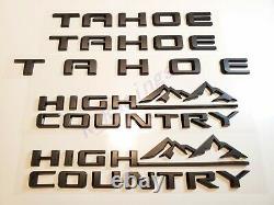 5pcs Matte Black Tahoe High Country Emblem Kits Pour Chevrolet Tahoe 2021+