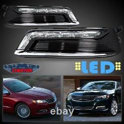 Ajustement 14-20 Chevy Impala Paire Oe Led Drl Fog Light +wiring+switch Kit Clear Lens