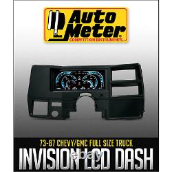 Autometer Direct Fit LCD Digital Dash Kit Invision Pour 1973-1987 Gm Trucks Vus