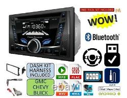 S’adapte Gm Car-truck-van-suv CD Bluetooth Usb Aux Radio Stereo Double Din Dash Kit